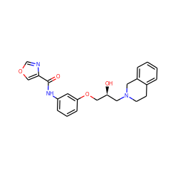 O=C(Nc1cccc(OC[C@@H](O)CN2CCc3ccccc3C2)c1)c1cocn1 ZINC000219748509