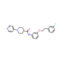 O=C(Nc1cccc(OCCc2cccc(F)c2)c1)C1CCN(c2ccncc2)CC1 ZINC000096285735