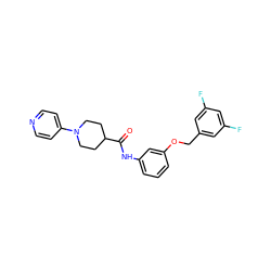 O=C(Nc1cccc(OCc2cc(F)cc(F)c2)c1)C1CCN(c2ccncc2)CC1 ZINC000096285740