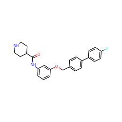 O=C(Nc1cccc(OCc2ccc(-c3ccc(F)cc3)cc2)c1)C1CCNCC1 ZINC000040422896