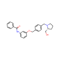 O=C(Nc1cccc(OCc2ccc(CN3CCC[C@@H]3CO)cc2)c1)c1ccccc1 ZINC001772586284