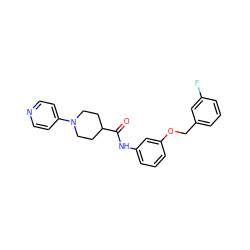 O=C(Nc1cccc(OCc2cccc(F)c2)c1)C1CCN(c2ccncc2)CC1 ZINC000096285738