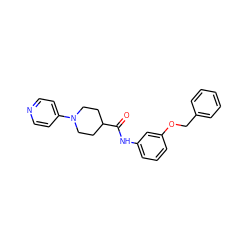 O=C(Nc1cccc(OCc2ccccc2)c1)C1CCN(c2ccncc2)CC1 ZINC000096285766