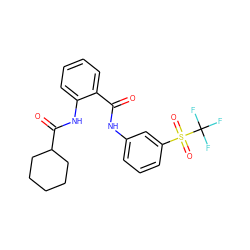 O=C(Nc1cccc(S(=O)(=O)C(F)(F)F)c1)c1ccccc1NC(=O)C1CCCCC1 ZINC000199853633