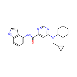 O=C(Nc1cccc2[nH]ccc12)c1cc(N(CC2CC2)C2CCCCC2)ncn1 ZINC000143531702