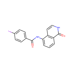 O=C(Nc1cccc2c(=O)[nH]ccc12)c1ccc(I)cc1 ZINC000071296754