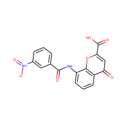 O=C(Nc1cccc2c(=O)cc(C(=O)O)oc12)c1cccc([N+](=O)[O-])c1 ZINC000096271912