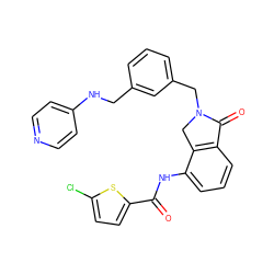 O=C(Nc1cccc2c1CN(Cc1cccc(CNc3ccncc3)c1)C2=O)c1ccc(Cl)s1 ZINC000028526584