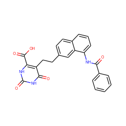 O=C(Nc1cccc2ccc(CCc3c(C(=O)O)[nH]c(=O)[nH]c3=O)cc12)c1ccccc1 ZINC001772598013