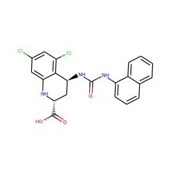 O=C(Nc1cccc2ccccc12)N[C@H]1C[C@H](C(=O)O)Nc2cc(Cl)cc(Cl)c21 ZINC000013455312