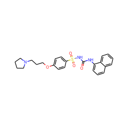 O=C(Nc1cccc2ccccc12)NS(=O)(=O)c1ccc(OCCCN2CCCC2)cc1 ZINC000084602416