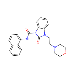 O=C(Nc1cccc2ccccc12)n1c(=O)n(CCN2CCOCC2)c2ccccc21 ZINC000040953307