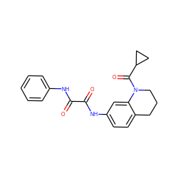 O=C(Nc1ccccc1)C(=O)Nc1ccc2c(c1)N(C(=O)C1CC1)CCC2 ZINC000005252852