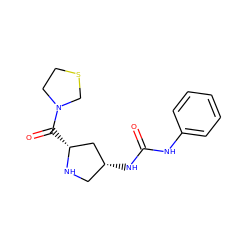 O=C(Nc1ccccc1)N[C@@H]1CN[C@H](C(=O)N2CCSC2)C1 ZINC000028642282