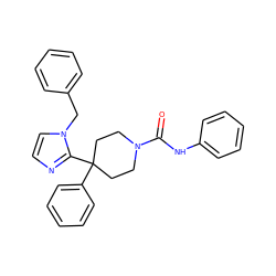 O=C(Nc1ccccc1)N1CCC(c2ccccc2)(c2nccn2Cc2ccccc2)CC1 ZINC000028566226