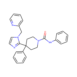 O=C(Nc1ccccc1)N1CCC(c2ccccc2)(c2nccn2Cc2ccccn2)CC1 ZINC000028565616