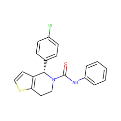 O=C(Nc1ccccc1)N1CCc2sccc2[C@@H]1c1ccc(Cl)cc1 ZINC000084653313