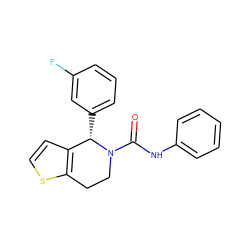 O=C(Nc1ccccc1)N1CCc2sccc2[C@@H]1c1cccc(F)c1 ZINC000084759428