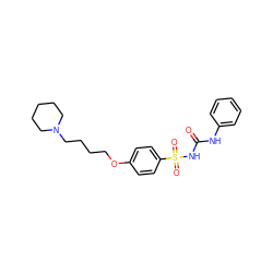 O=C(Nc1ccccc1)NS(=O)(=O)c1ccc(OCCCCN2CCCCC2)cc1 ZINC000084634515