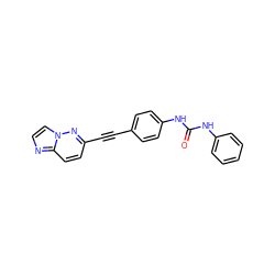 O=C(Nc1ccccc1)Nc1ccc(C#Cc2ccc3nccn3n2)cc1 ZINC000584648695