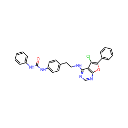 O=C(Nc1ccccc1)Nc1ccc(CCNc2ncnc3oc(-c4ccccc4)c(Cl)c23)cc1 ZINC000114528890