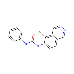 O=C(Nc1ccccc1)Nc1ccc2cnccc2c1Br ZINC000013489005