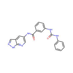 O=C(Nc1ccccc1)Nc1cccc(C(=O)Nc2cnc3[nH]ncc3c2)c1 ZINC000095580484