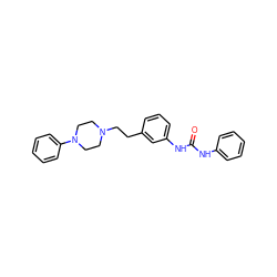 O=C(Nc1ccccc1)Nc1cccc(CCN2CCN(c3ccccc3)CC2)c1 ZINC000084653223