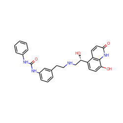 O=C(Nc1ccccc1)Nc1cccc(CCNC[C@H](O)c2ccc(O)c3[nH]c(=O)ccc23)c1 ZINC000066111684