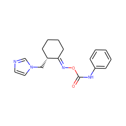 O=C(Nc1ccccc1)ON=C1CCCC[C@H]1Cn1ccnc1 ZINC000261151003