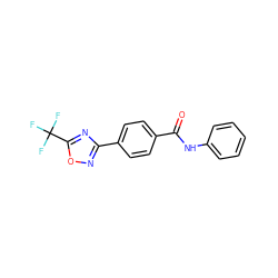 O=C(Nc1ccccc1)c1ccc(-c2noc(C(F)(F)F)n2)cc1 ZINC000142978336