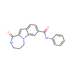 O=C(Nc1ccccc1)c1ccc2cc3n(c2c1)CCCNC3=O ZINC000073160037