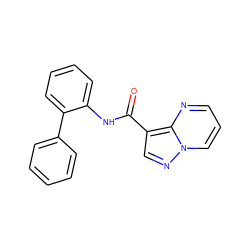 O=C(Nc1ccccc1-c1ccccc1)c1cnn2cccnc12 ZINC000043508421