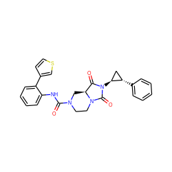 O=C(Nc1ccccc1-c1ccsc1)N1CCN2C(=O)N([C@H]3C[C@@H]3c3ccccc3)C(=O)[C@@H]2C1 ZINC000072178841