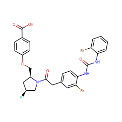 O=C(Nc1ccccc1Br)Nc1ccc(CC(=O)N2C[C@@H](F)C[C@H]2COc2ccc(C(=O)O)cc2)cc1Br ZINC000028650373