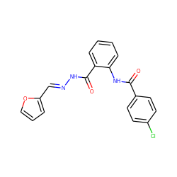 O=C(Nc1ccccc1C(=O)N/N=C/c1ccco1)c1ccc(Cl)cc1 ZINC000001507225