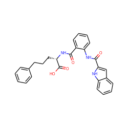 O=C(Nc1ccccc1C(=O)N[C@@H](CCCc1ccccc1)C(=O)O)c1cc2ccccc2[nH]1 ZINC000073223523