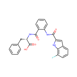 O=C(Nc1ccccc1C(=O)N[C@@H](Cc1ccccc1)C(=O)O)c1cc2cccc(F)c2[nH]1 ZINC000045286766