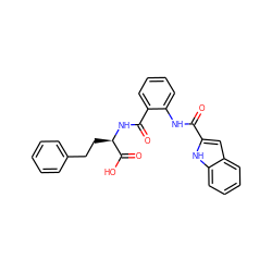 O=C(Nc1ccccc1C(=O)N[C@H](CCc1ccccc1)C(=O)O)c1cc2ccccc2[nH]1 ZINC000003938301