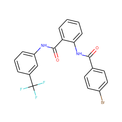 O=C(Nc1ccccc1C(=O)Nc1cccc(C(F)(F)F)c1)c1ccc(Br)cc1 ZINC000225016724