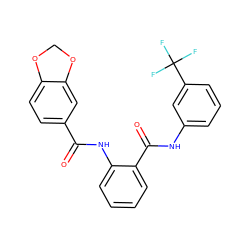 O=C(Nc1ccccc1C(=O)Nc1cccc(C(F)(F)F)c1)c1ccc2c(c1)OCO2 ZINC000653610205