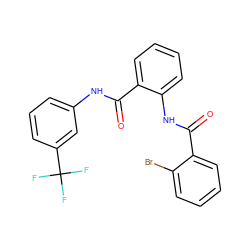 O=C(Nc1ccccc1C(=O)Nc1cccc(C(F)(F)F)c1)c1ccccc1Br ZINC000224911806