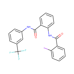 O=C(Nc1ccccc1C(=O)Nc1cccc(C(F)(F)F)c1)c1ccccc1I ZINC000224910209