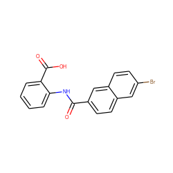 O=C(Nc1ccccc1C(=O)O)c1ccc2cc(Br)ccc2c1 ZINC000014960600