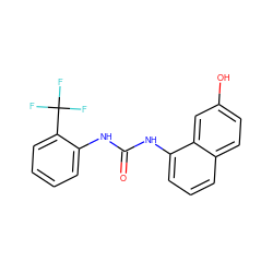 O=C(Nc1ccccc1C(F)(F)F)Nc1cccc2ccc(O)cc12 ZINC000071331998