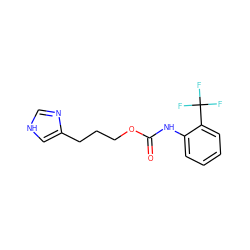 O=C(Nc1ccccc1C(F)(F)F)OCCCc1c[nH]cn1 ZINC000013747052