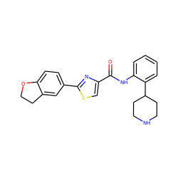 O=C(Nc1ccccc1C1CCNCC1)c1csc(-c2ccc3c(c2)CCO3)n1 ZINC000084723297