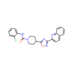 O=C(Nc1ccccc1Cl)N1CCC(c2nc(-c3ccc4ccccc4n3)no2)CC1 ZINC000072180605