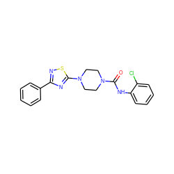 O=C(Nc1ccccc1Cl)N1CCN(c2nc(-c3ccccc3)ns2)CC1 ZINC000034841709