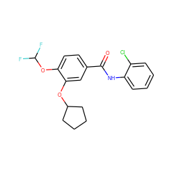 O=C(Nc1ccccc1Cl)c1ccc(OC(F)F)c(OC2CCCC2)c1 ZINC001772642412